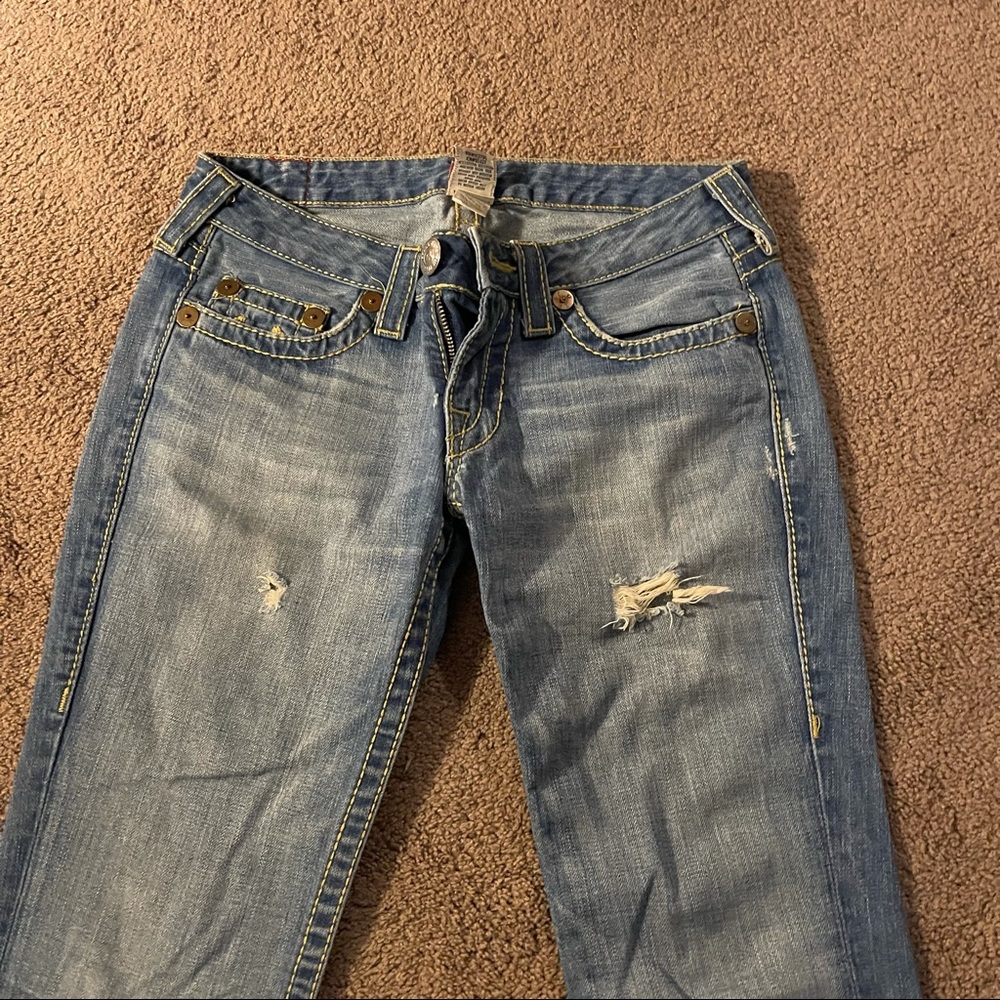 True Religion Low Rise Distressed Jeans - Picture 2 of 5